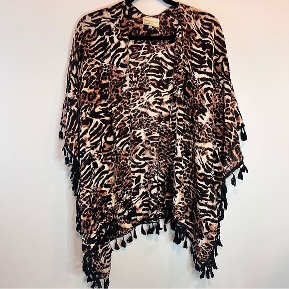 Bobbie Brooks Bundle of 2 Beach Pool Fringe edge Shawl Kimono Cardigan cover up - Picture 1 of 12